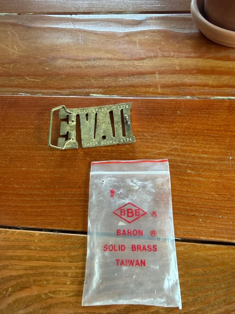 Personalized 'DAVE' Brass Name Belt Buckle - Gold Tone